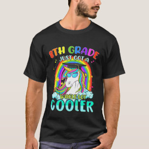 Kinder 8. Klasse Cooler Schüler Unicorn Regenbogen T-Shirt