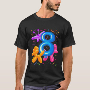 Kinder 8th Birthday Balloon Animals Balloon Themed T-Shirt