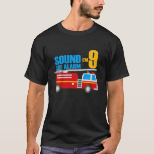 Kinder 9. Geburtstag 9 Neunjährige Feuerwehr T-Shirt