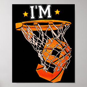 Kinder 9. Geburtstag Basketball 9 Junge Mädchen 6. Poster