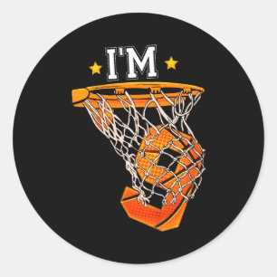 Kinder 9. Geburtstag Basketball 9 Junge Mädchen 6. Runder Aufkleber