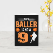 Kinder 9. Geburtstag Basketball Outfit Dieser Ball Karte (Gelbe Blume)