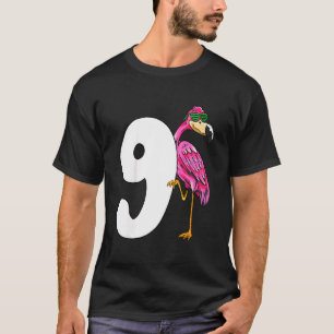Kinder 9. Geburtstag für Mädchen Rosa Flamingo 9 J T-Shirt