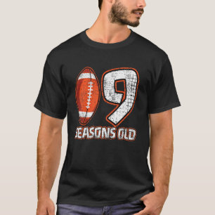 Kinder 9. Geburtstag Fußball Boy 9 Jahre alter Fuß T-Shirt
