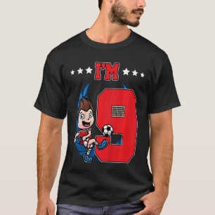 Kinder 9. Geburtstag Fußball Fußball Fußball Kinde T-Shirt