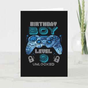 Kinder 9. Geburtstag Gamer Level 9 Freigeschaltet Karte