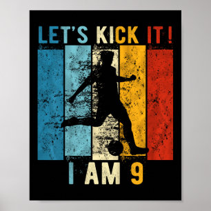 Kinder 9. Geburtstag Junge Fußball 9 Jahre alt Geb Poster