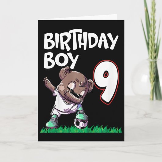 Kinder 9. Geburtstag Junge Fußball  Karte (Vorderseite)