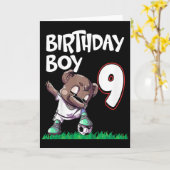 Kinder 9. Geburtstag Junge Fußball  Karte (Gelbe Blume)