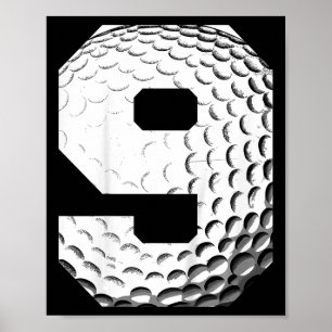 Kinder 9. Geburtstag Junge Golfspieler Golf 9 Jahr Poster