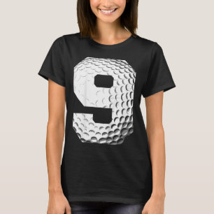 Kinder 9. Geburtstag Junge Golfspieler Golf 9 Jahr T-Shirt