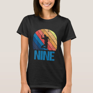 Kinder 9. Geburtstag Retro Badminton 9 Jahre alter T-Shirt