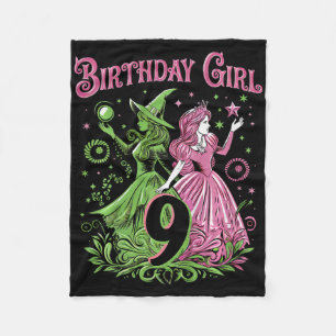 Kinder 9. Geburtstag Rosa und Grün 9 Jahre alt Fleecedecke