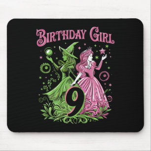 Kinder 9. Geburtstag Rosa und Grün 9 Jahre alt Mousepad