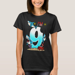 Kinder 9. Geburtstagshaie Unterwasser Kinder Junge T-Shirt