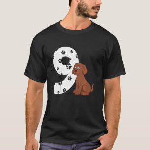 Kinder 9. Geburtstagsparty Cake Labrador Welpe Hun T-Shirt