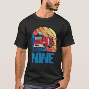 Kinder 9 Jahre alt 9. Geburtstag Junge Feuerwehrfe T-Shirt