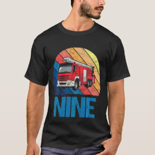 Kinder 9 Jahre alt 9. Geburtstag Junge Feuerwehrfe T-Shirt