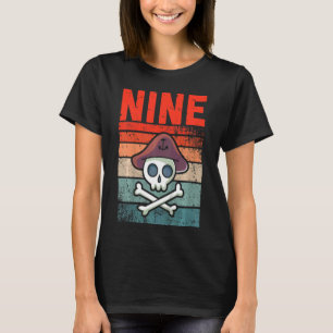 Kinder 9 Jahre alt 9. Geburtstag Piraten Party Boy T-Shirt