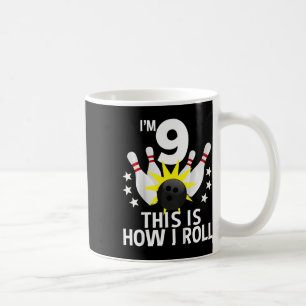 Kinder 9 Jahre alt Bowling Geburtstagsparty Shirt  Kaffeetasse