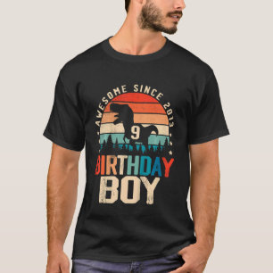 Kinder 9 Jahre alt Dinosaurier Trex 9. Geburtstag T-Shirt