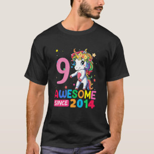 Kinder 9 Jahre alt Einhorn Flossen 9. Geburtstag G T-Shirt
