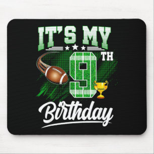 Kinder 9 Jahre alt Es ist mein 9. Geburtstag Fußba Mousepad