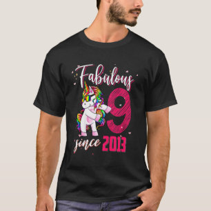 Kinder 9 Jahre alt Mädchen Einhorn Fabulous seit 2 T-Shirt
