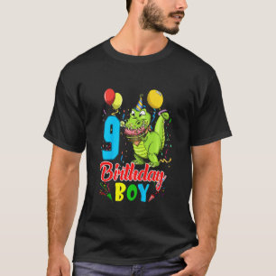 Kinder 9 Jahre alt T Rex Dinosaurier 9. Geburtstag T-Shirt