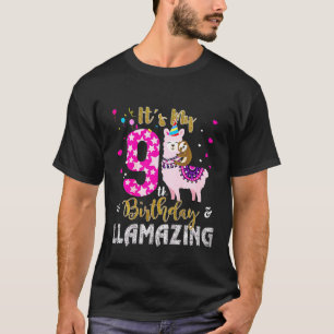 Kinder 9 Jahre alt und Lamming lustig 9. Geburtsta T-Shirt