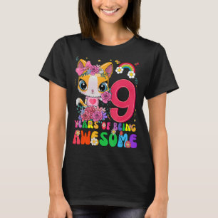 Kinder 9 Jahre alte Teens 9. Geburtstag Mädchen Ph T-Shirt