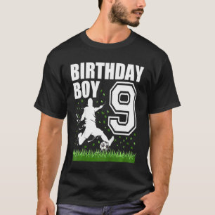 Kinder 9 Jahre alter Fußball Geburtstagsparty Them T-Shirt