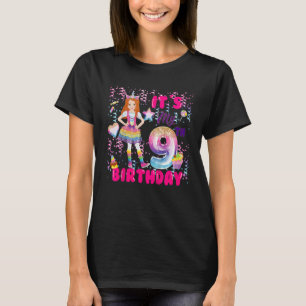 Kinder 9 Jahre Mädchen 9 Jahre Rotes Haar 9. Gebur T-Shirt