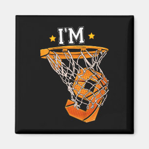 Kinder 9th Birthday Basketball I m 9 Boy Girl 6th Magnet