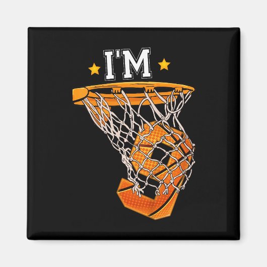 Kinder 9th Birthday Basketball I m 9 Boy Girl 6th Magnet (Vorne)