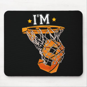 Kinder 9th Birthday Basketball I m 9 Boy Girl 6th  Mousepad