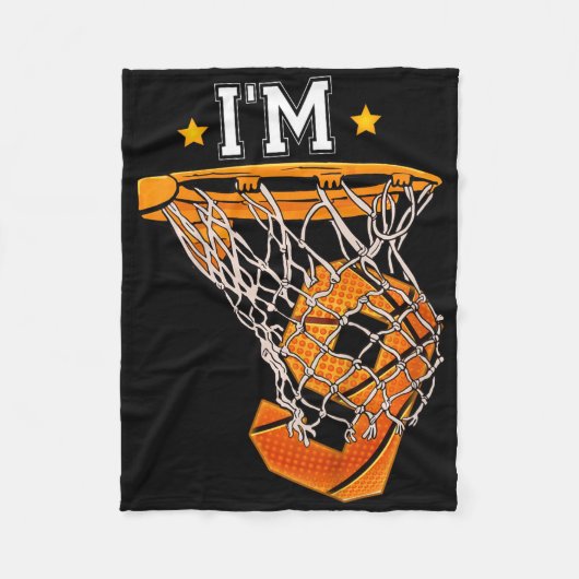 Kinder 9th Birthday Bysketbyll Ich bin 9 Boy Girl  Fleecedecke (Vorderseite)