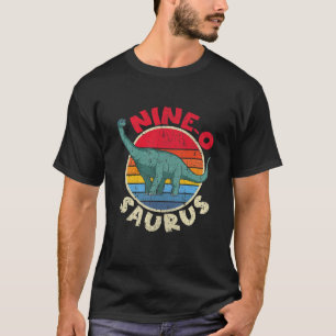 Kinder 9th Birthday Nine O Saurus I Brachiosaurus  T-Shirt