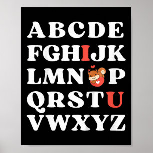 Kinder abc I Liebe Sie Kinder Eichhörnchen Valenti Poster