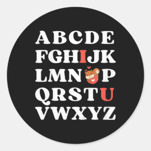Kinder abc I Liebe Sie Kinder Eichhörnchen Valenti Runder Aufkleber