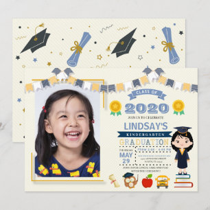 Kinder-Abschluss-Foto Einladung