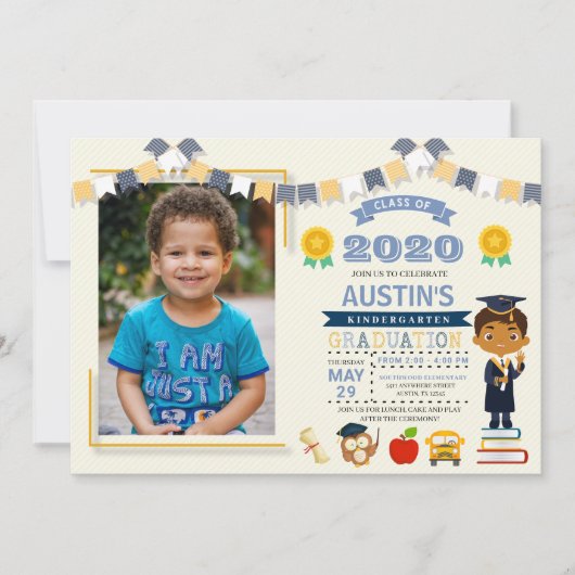 Kinder-Abschluss-Foto Einladung (Vorderseite)