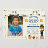 Kinder-Abschluss-Foto Einladung (Vorne/Hinten)