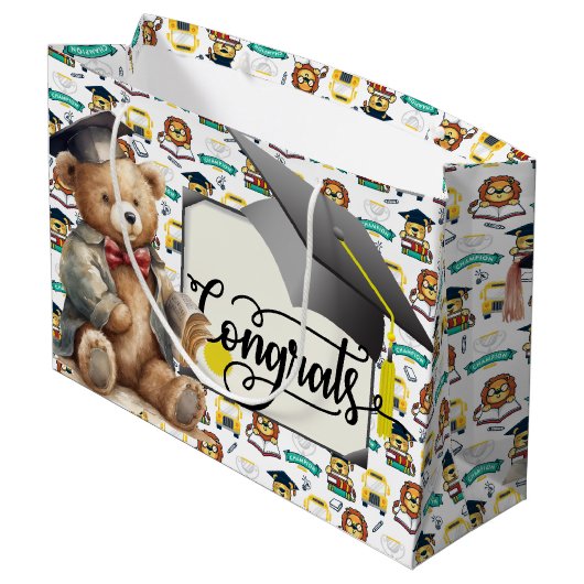 Kinder Abschluss Große Geschenktüte (Rückseite Schrägansicht)