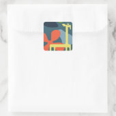 Kinder abstrakte Giraffe Quadratischer Aufkleber (Tasche)