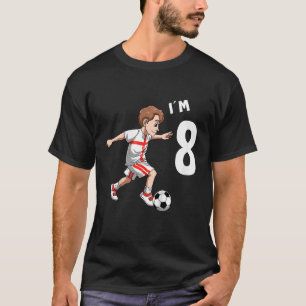 Kinder acht Geburtstag Fußball England 8 Jahre alt T-Shirt