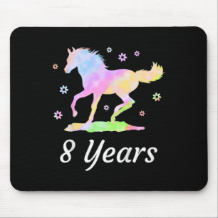 Kinder Acht Jahre 8. Geburtstag Pferdereiten Rainb Mousepad