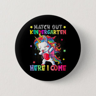 Kinder achtet auf Kindergarten Hier komme ich zurü Button