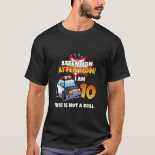 Kinder Achtung ich bin 10 Polizist Auto 10 Jahre a T-Shirt