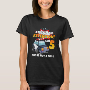 Kinder Achtung ich bin 5 Polizist Auto 5 Jahre alt T-Shirt